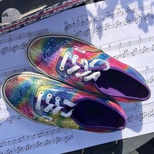 Vans Rainbow Sequin True White US Men Size 6 - Vintage - GREAT CONDITION